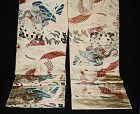 Meiji Period Japanese silk Brocade Maru obi