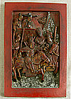 Antique Chinese carved Buddhist Temple Panel inlay MOP