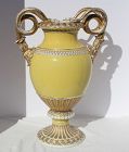Elegant Meissen Yellow Porcelain Vase with Dragon Handles