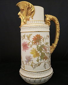 Royal Worcester Pitcher With Grotesque Head On Spout