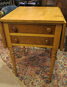 Early 19th Century Cherry and Tiger Maple Work Table