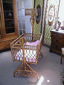 19th Century American Wicker Cradle