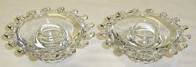 Heisey Crystal LARIAT One-Lite CANDLE HOLDERS, Pair