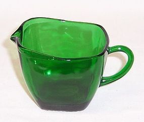 Anchor Hocking Fire King Forest Green CHARM Creamer
