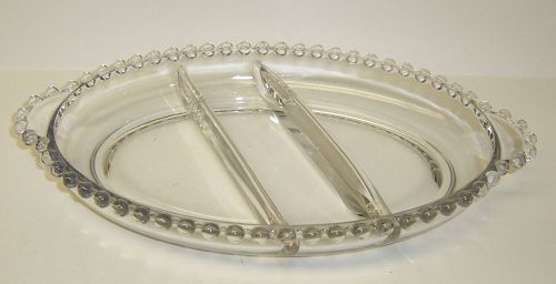 Imperial Crystal CANDLEWICK 400/262 Slanted 3 Part RELISH BUTTER JAM
