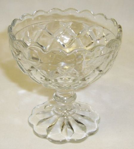 Hocking Crystal WATERFORD WAFFLE 3 1/2 In SCALLOPED FOOT SHERBET