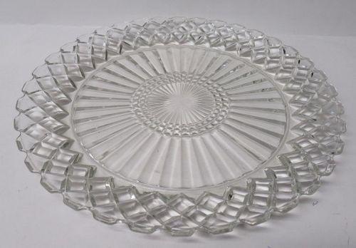 Hocking Crystal WATERFORD WAFFLE 9 1/2 Inch DINNER PLATE