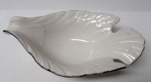 Lenox China Ivory DOVE 8 Inch Long Open CANDY DISH, Made In U.S.A.