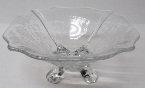 Cambridge Crystal ROSE POINT 4 Footed 5 5/8 Inch Mint BOWL