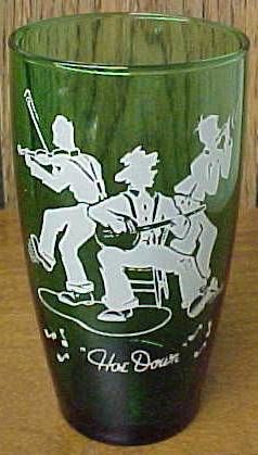 Anchor Hocking Fire King FOREST GREEN HOE DOWN 5 1/4 In TUMBLER