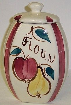 Purinton Pottery Slip Ware FRUIT FLOUR CANISTER with LID