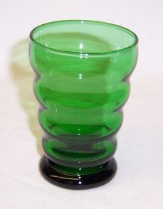Anchor Hocking Forest Green RIPPLE Whirley Twirley 3.5 JUICE Tumbler