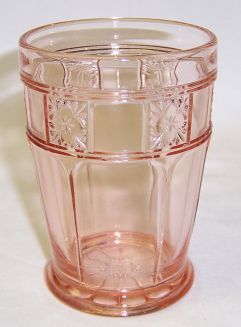 Jeannette Depression Glass Pink DORIC 4 Inch Footed WATER TUMBLER