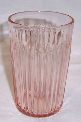 Hocking Pink LACE EDGE, aka OLD COLONY 4 1/2 In WATER TUMBLER