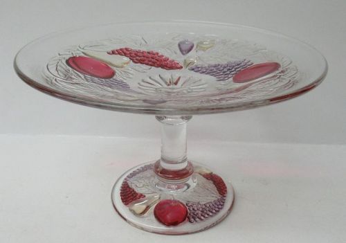 Westmoreland Crystal Ruby Flashed DELLA ROBBIA 3 3/4 In MINT COMPORT