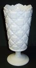 Westmoreland Milk Glass OLD QUILT 9 1/4 Inch High FOOTED VASE