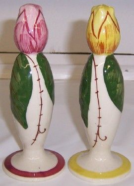 Southern Potteries Blue Ridge FLOWER BUD 5 3/4 In SALT and PEPPER Pair