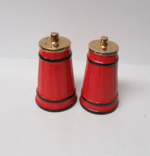 Regal China RED CHURN 3 3/4 Inch High SALT and PEPPER Shakers, Pair