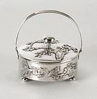 Chinese Export Silver Jam Jar - Sing Fat, early 20th C.