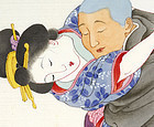 Japanese Erotic Shunga Painting "August", Meiji.