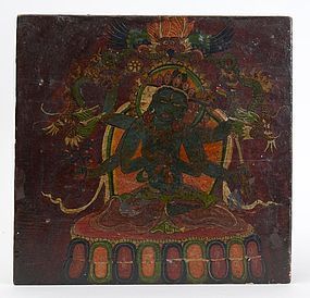 Small Antique Tibetan Painted Wood Altar Table.