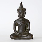 Thai Bronze Figure of Buddha in Ayutthaya Style, 17th / 18th C.