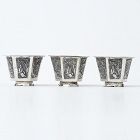Three Small Chinese Export Silver Cups Marked "KC", 19th C.