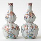 A Rare Pair of Japanese Kakiemon Style Arita Porcelain Vases, Meiji.