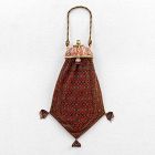 Exclusive Antique Beaded Evening Purse w. Poppy Celluloid Frame.