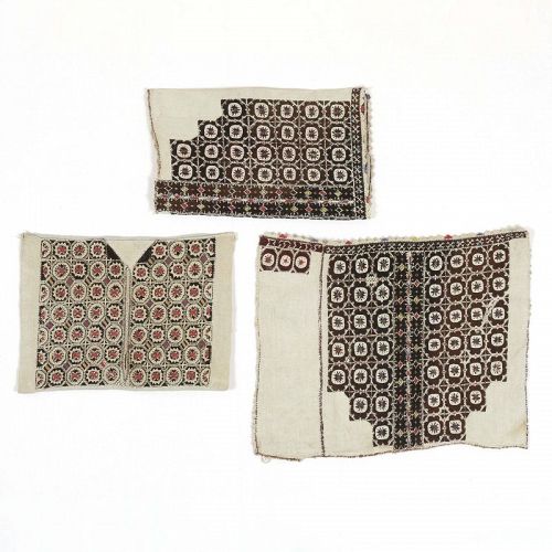 Portions of Antique Embroidered Balkan Linen Costume Dress.