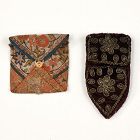 Two Persian Women's Pouches No.3 of Silk and Velvet, Qajar