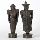 Kandyan Bronze Figurines of Chief & Wife, Ceylon 19th C.