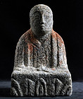 Granite Stone Jizo Bosatsu Buddha Kannon Edo 18 c.