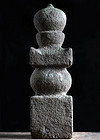 Stone Gorinto 5-Tiered Stupa Pagoda Muromachi 16 c.
