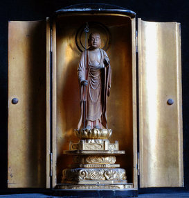 Japanese Buddhist sculpture Jizo Bosatsu Zushi Edo 19 c
