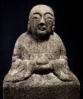 Stone (Granite) Jizo Bosatsu Bodhisattva Late-Edo ca. 1800