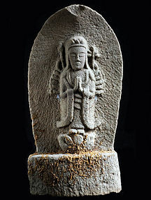 Stone Senju Kannon Bosatsu Bodhisattva Jizo Buddha Edo