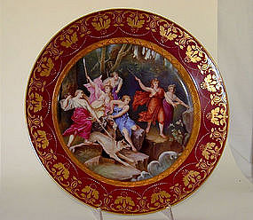 A Vienna Ruby-Ground Porcelain Charger