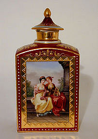 A Vienna Ruby-Ground Tea Cannister