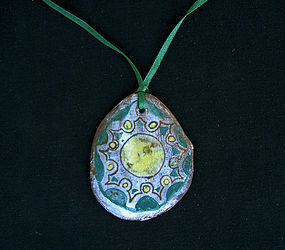 Vintage ceramic pendant, signed Vallauris, 1950’s