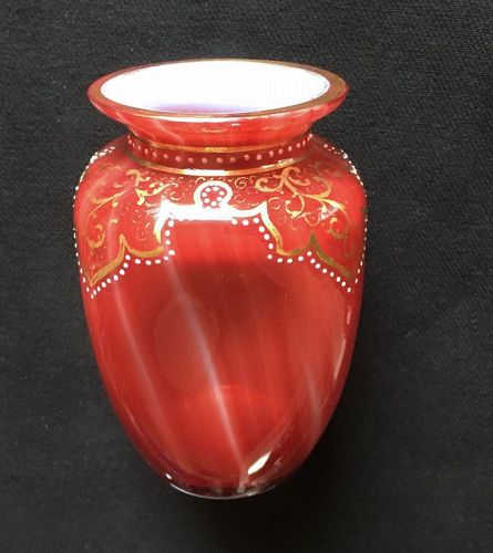 Loetz Carneol marbled overlay vase, 1880’s