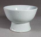 A Very Beautiful Blue-Tinged White Porcelain High Footed Bowl-19th C