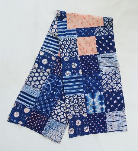 Japanese Contemporary Textile Patchwork with Many Kinds of Shibori