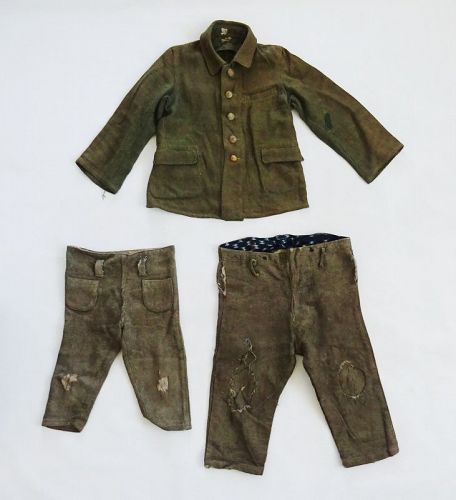 Japanese Vintage Textile Boro Student's Woolen Clothing in War Time