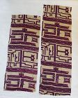 Japanese Vintage Textile Thick Silk Crepe with Katazome Ainu Pattern