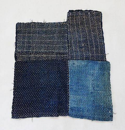 Japanese Vintage Textile Piece of Indigo Cloth with Sashiko