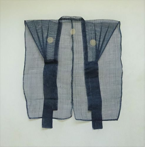 Japanese Antique Textile Hemp Kataginu for Summer Kimono