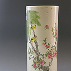 Famille Rose Qianjiang Painting Hat Stand Vase