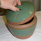 Chinese Pottery Celadon Green Glaze Jar Pot with Lid
