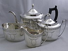 Kirk and Sons Sterling Silver 4 Piece Tea Set Engraved